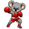 Süßer Koala boxt