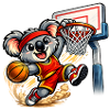 Süßer Koala mit Slam Dunk