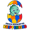 Bunter Dino im Ei Krippenkind