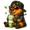 Süßer Koala mit Matcha Latte