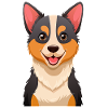 Fröhlicher junger Hund (Comic-Porträt)