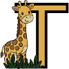 Giraffe and T Alphabet Design