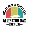 Retro Alligator Dad Silhouette