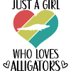 Retro Alligator Heart Silhouette
