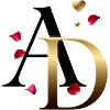 AD Goldmonogramm mit Rosen