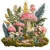 Waldpilz Stickerei Flora Patch