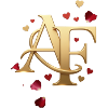 Gold Monogram AE with Hearts