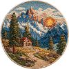 Mountain Landscape Patch with Cabin