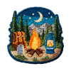 Night Camp Forest Fire Patch