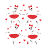 Skeleton dances in red tutu
