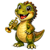 Dino mit Trompete
