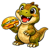 Dino mit Fischbrötchen