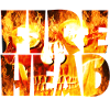 Lettrage feuerkopf en flammes