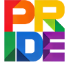 Pride Modern Block Design Regenbogen Schriftzug