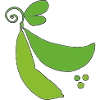 Green pea pod silhouette