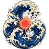 Japanese Rising Sun Waves