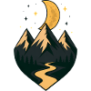 Under the moon and peaks