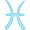 Pisces Zodiac Sign Symbol Pastel Blue