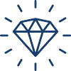 Blauer Diamant-Edelstein-Icon Symbol-Illustrationsdesign