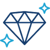 Blauer Diamant-Edelstein-Icon Symbol-Illustrationsdesign