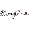 Strength Heart Typography