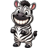 Funny Grin Zebra Comic Cartoon