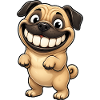 Funny Pug Comic Shows Teeth