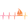 Sunset Sailing Boat Heartbeat Sail
