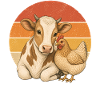 cow and chicken