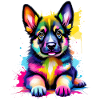 Farbenfroher Schäferhund Welpe