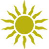 Solar circle with rays