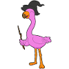 Flamingo Hexe Hexenhut