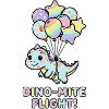 Dino-Mite Flight: rainbow balloons