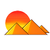 Sonnenuntergang über Pyramiden