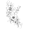 Black and white linear flowers