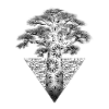 Geometric fractal tree on black background