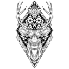 Geometric deer on diamond pattern