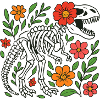 T Rex Skeleton with Flowers