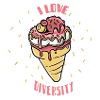 Vielfalt Eiscreme Herz Motiv