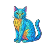 Blaeuliche Kristallkatze