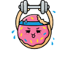 Donut exercising with dumbbell