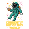 Astronaut with coffee in space