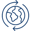 Globales Erdrecycling-Symbol für nachhaltiges Design