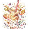 Bubble Tea Perles Tapioca Splash Art