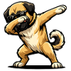 Dabbing Kangal in Comic Style