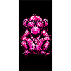 Pink graffiti monkey with glasses
