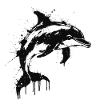Dolphin Style Ink Splash Black