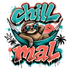 Chill Times Cool Sloth Graffiti Design