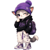 Lila Kätzchen-BeYou-Hoodie