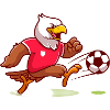 Eagle Maskottchen Striker Kick